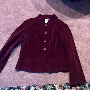 Talbots Women's Burgundy velvet Jacket Size 14